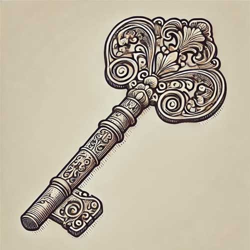 Antique skeleton key illustration