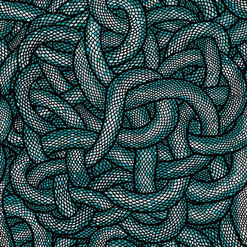 Blue green serpent pattern image